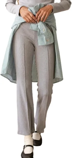 IMISSILLEB Women Ribbed Knit Flare Pants Solid Color Low Rise Stretch Seamless Bootcut Bell Bottoms Yoga Lounge Ankle Pants