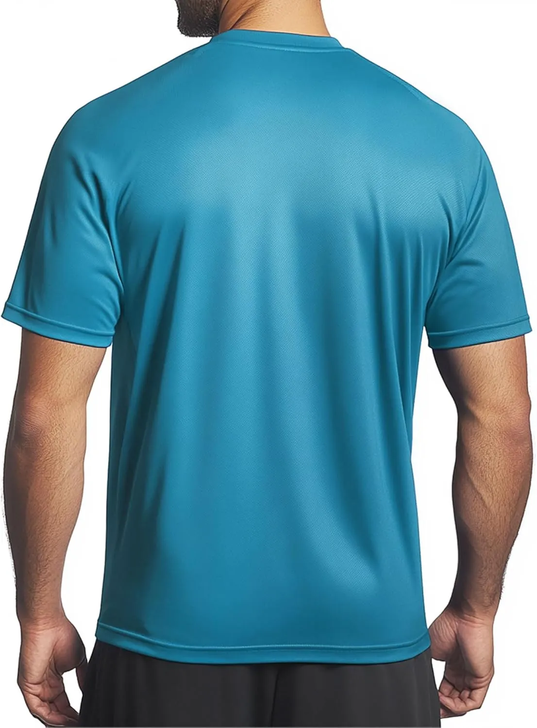 Instant Cooling Quick Dry Workout Shirt for Men Coolmax Moisture Wicking Performance Crew Neck Running Comfort