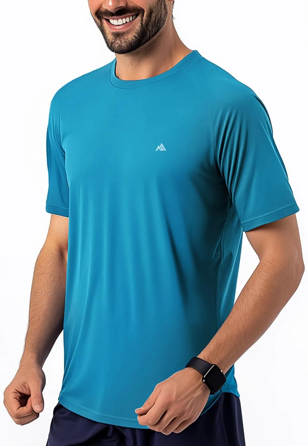 Instant Cooling Quick Dry Workout Shirt for Men Coolmax Moisture Wicking Performance Crew Neck Running Comfort