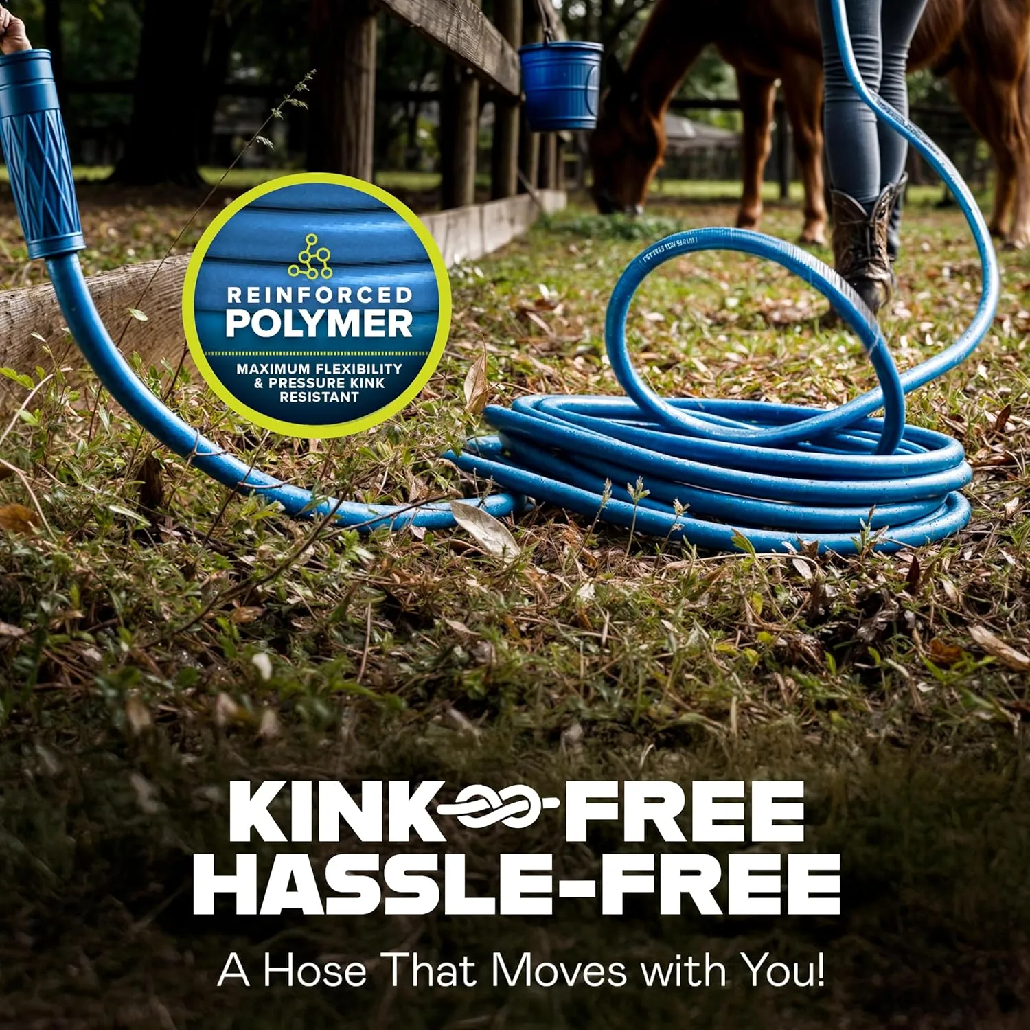 INVICTUS 100 Ft Garden Hose with Nozzle, Heavy Duty Drinking RV Water Hose 100 Ft, Flexible, Lightweight, NON Expandable 2-Layer Strength, Non Kink, 3/4" Easy Connect Fittings, 400 PSI