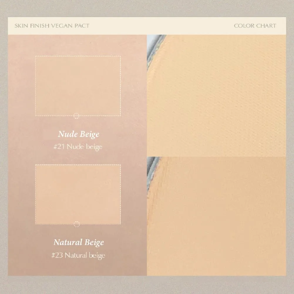 IPKN Skin Finish Vegan Pact | Face Powder Makeup & Finishing Powder (#23 Natural Beige)