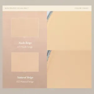 IPKN Skin Finish Vegan Pact | Face Powder Makeup & Finishing Powder (#23 Natural Beige)