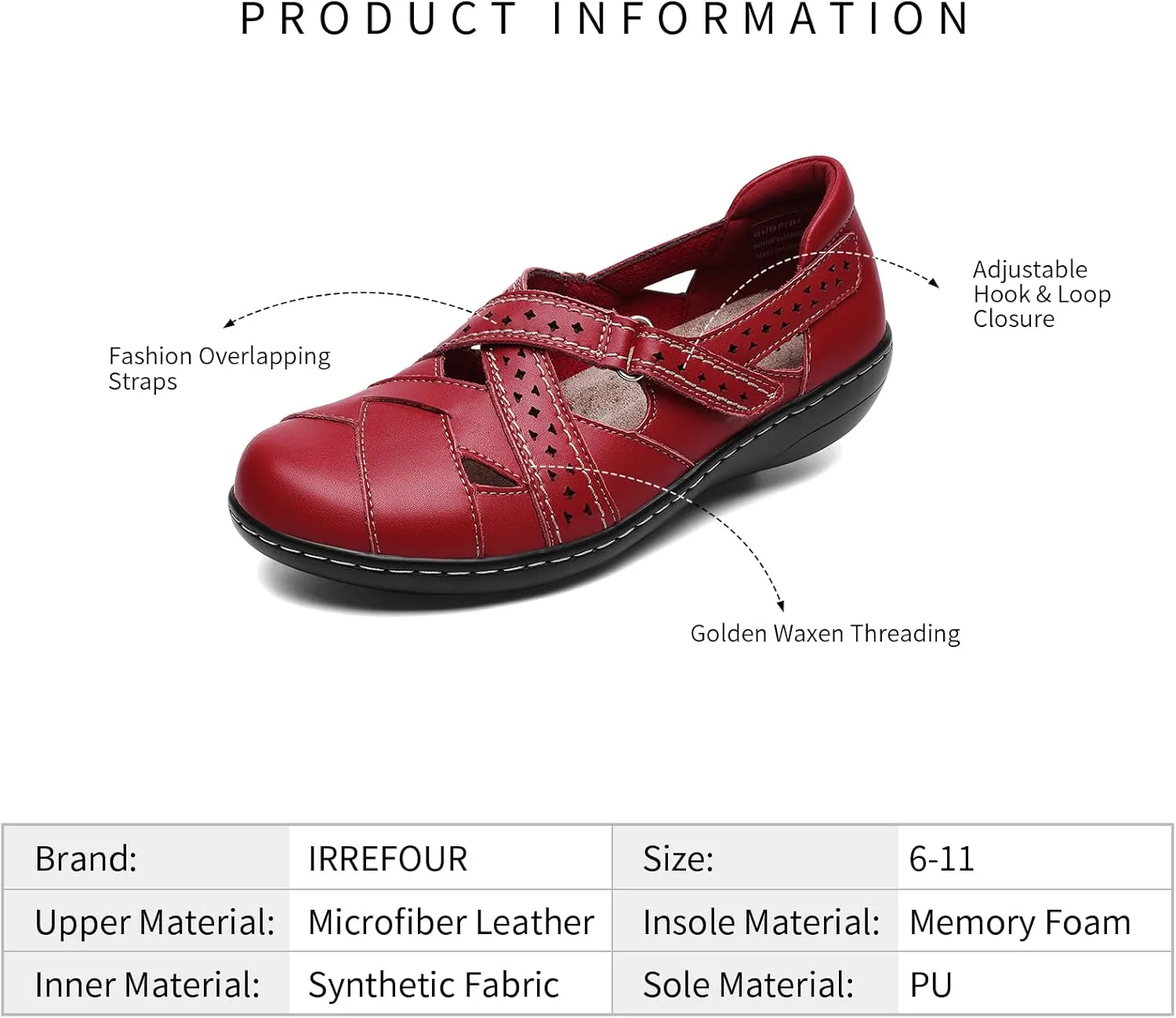 Irrefour Women's Classic Genuine Leather Casual Loafer Cute Slip-On Fashion Closed Toe Flat Sandal Comfy Work Sandal Everyday Walking Shoe