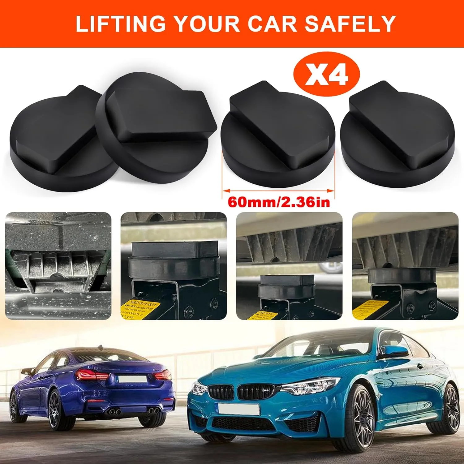 Jack Pads for BMW and Mini with Tire Repair Tools Kit, Floor Jack Adapter Pucks with Flat Tyre Emergency Tools Bag