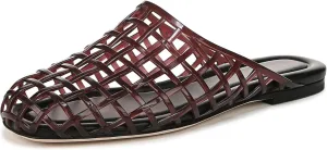 Jelly Shoes for Women Clear Jelly Mesh Slides Sandals Comfortable Closed Round Toe Flat Sandals Slip On Summer Beach Slippers