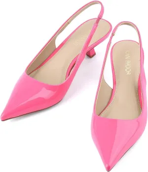 JENN ARDOR Slingback Heels for Women Low Heels Dress Shoes Kitten Pumps Dressy Heeled Sandals Wide Width Fashion Casual Shoes