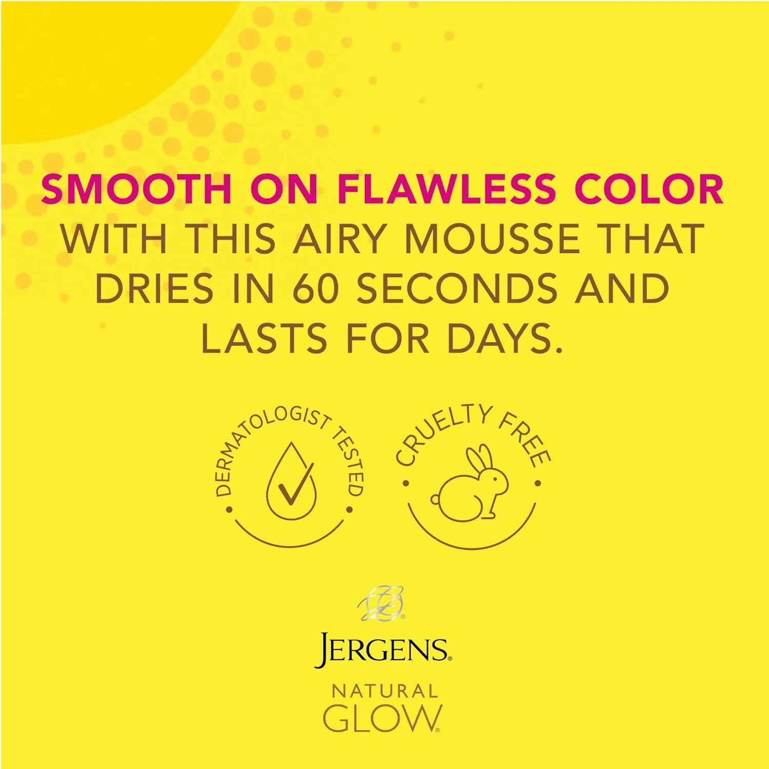 Jergens Natural Glow Instant Sun Body Mousse, Self Tanner for Deep Bronze Tan, Sunless Tanning Body Bronzer for Natural Looking Color Instantly, 6 Oz