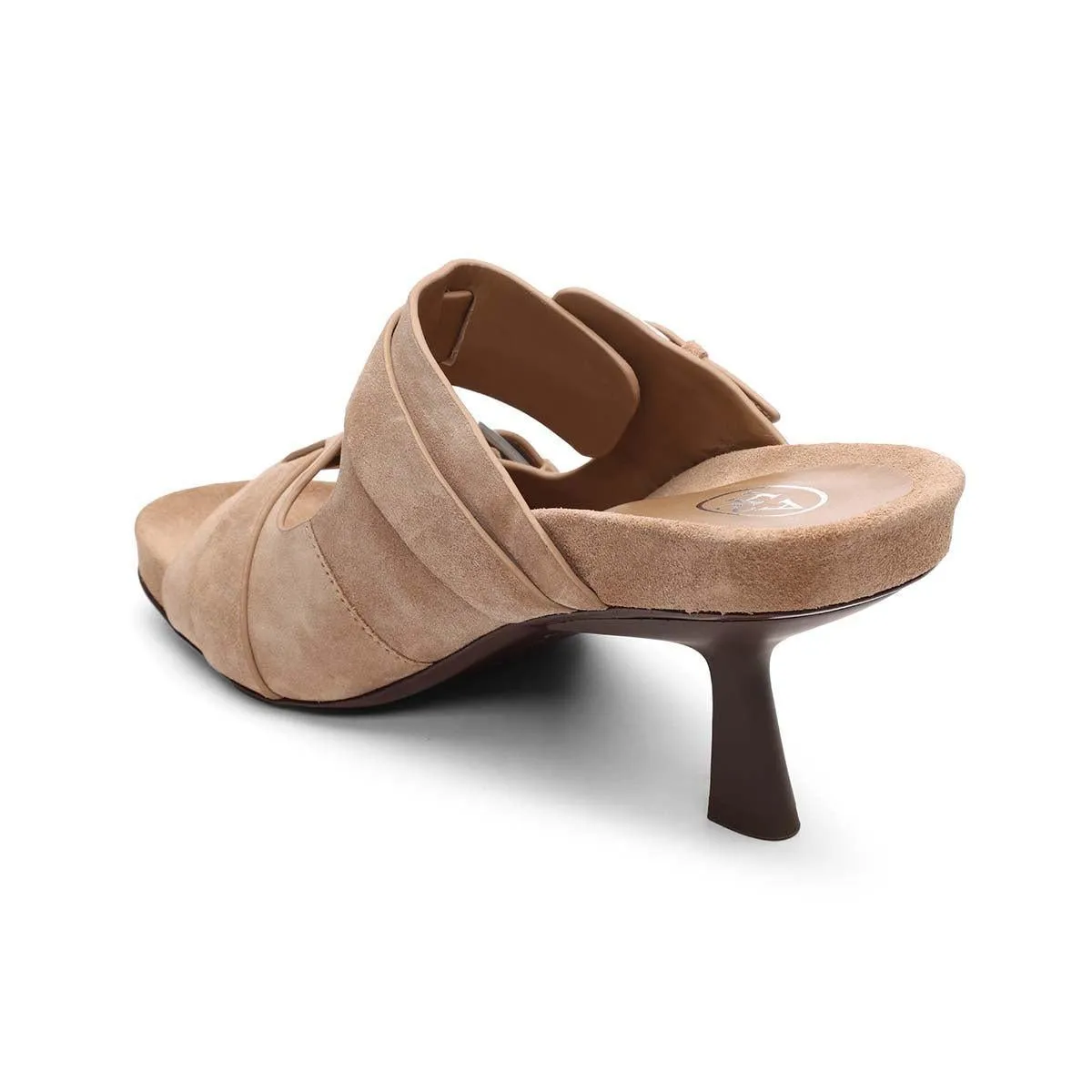 Jewel Suede Footbed Heeled Sandal