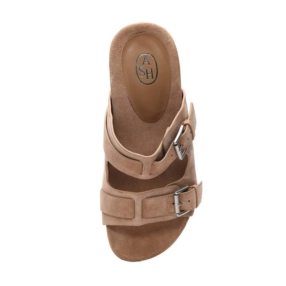 Jewel Suede Footbed Heeled Sandal