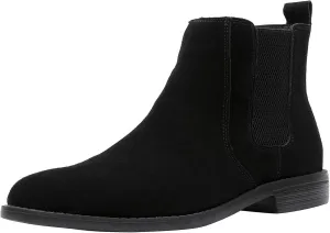 JIONS Men Chelsea Slip On Suede Boots Lightweight Leather Casual Dress Ankle Shoes