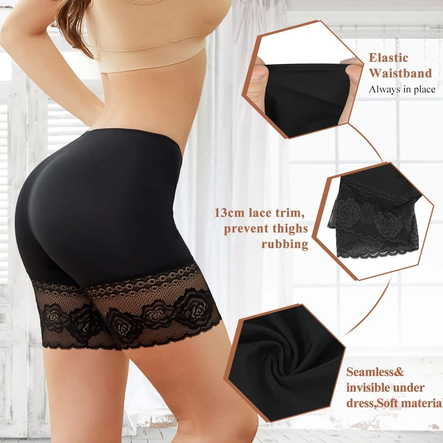 JOYSHAPER Boyshorts Panties for Women Anti Chafing Underwear Slip Shorts for Women Under Dress