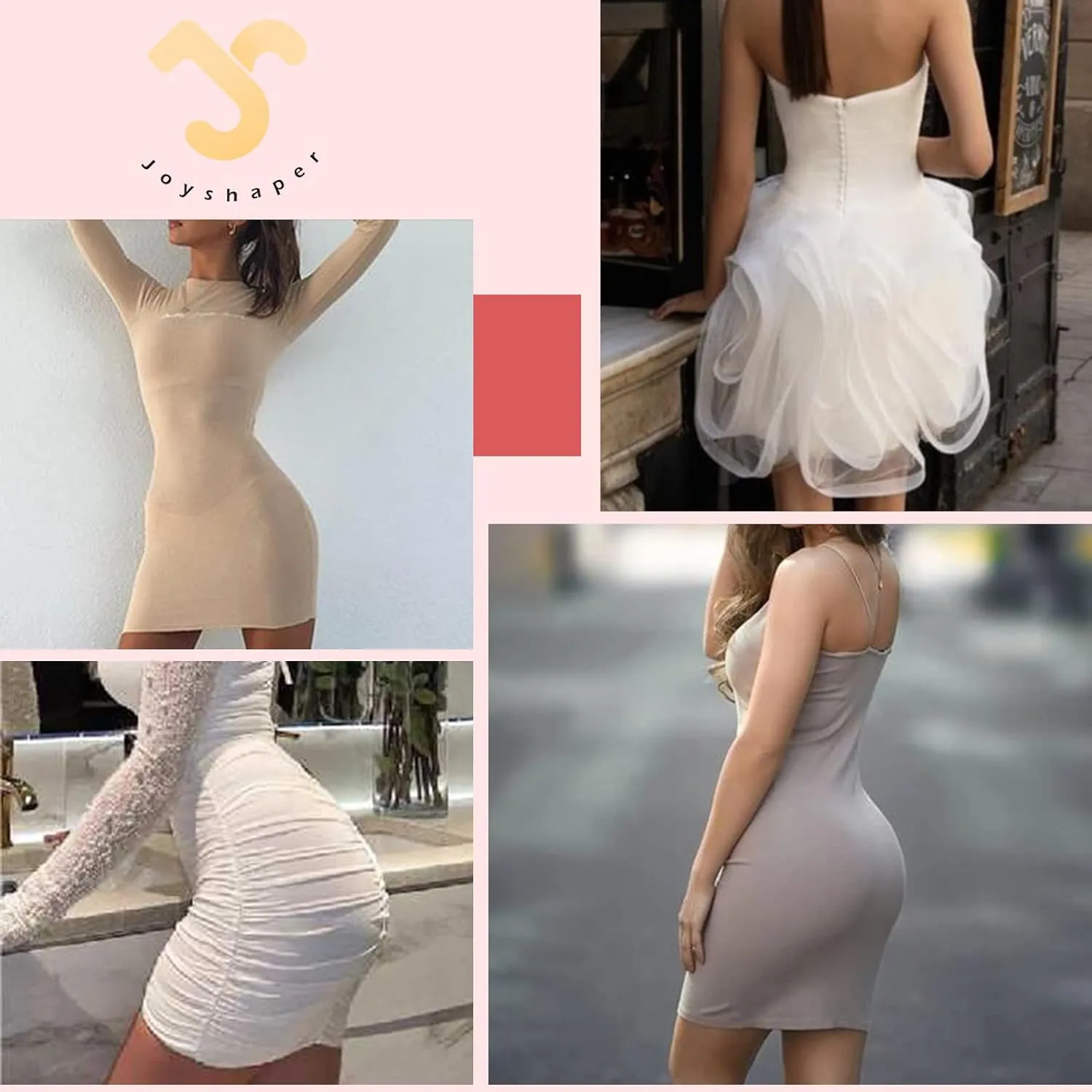 JOYSHAPER Shapewear Dress Slip for Under Dresses Half Slip Tummy Control Seamless Slimming Slip Body Shaper