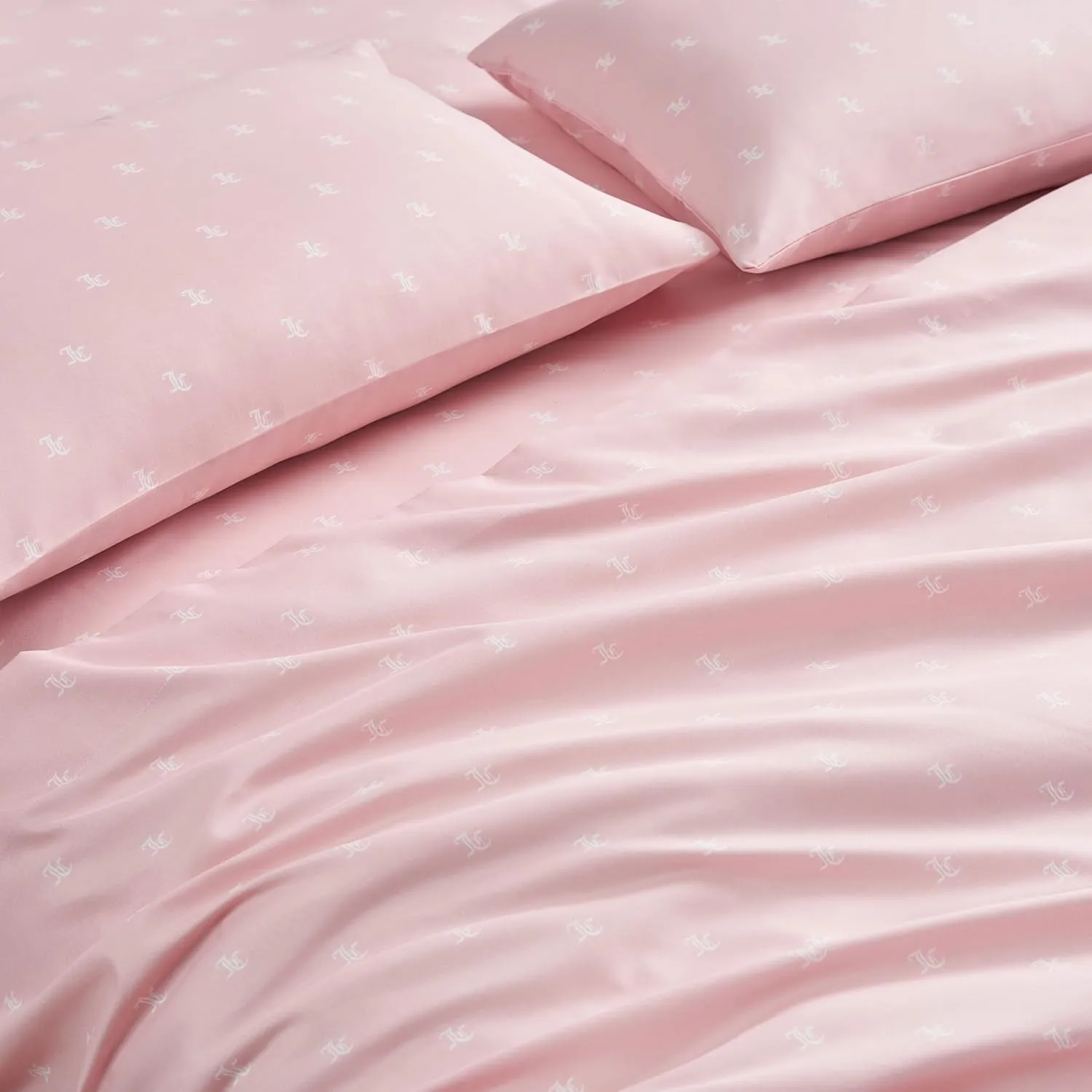 Juicy Couture Black Link Logo Printed Comforter Set, Queen – Complete 8-Piece Bed in a Bag Collection