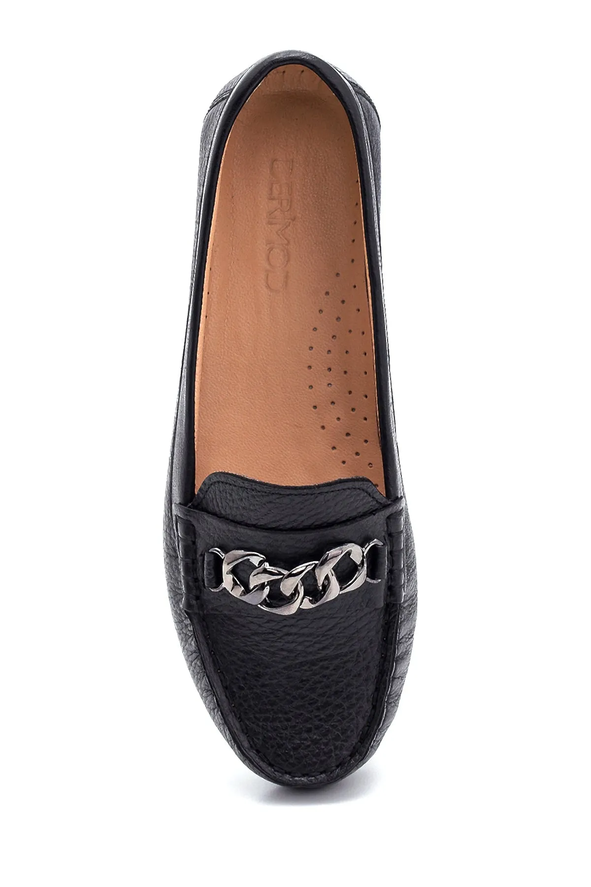 Kadın Deri Zincir Detaylı Loafer