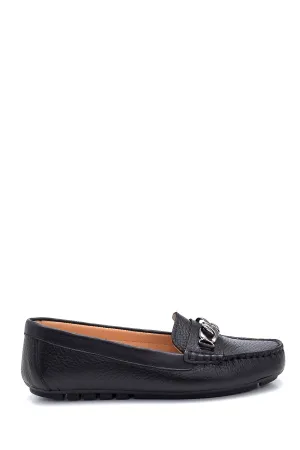 Kadın Deri Zincir Detaylı Loafer