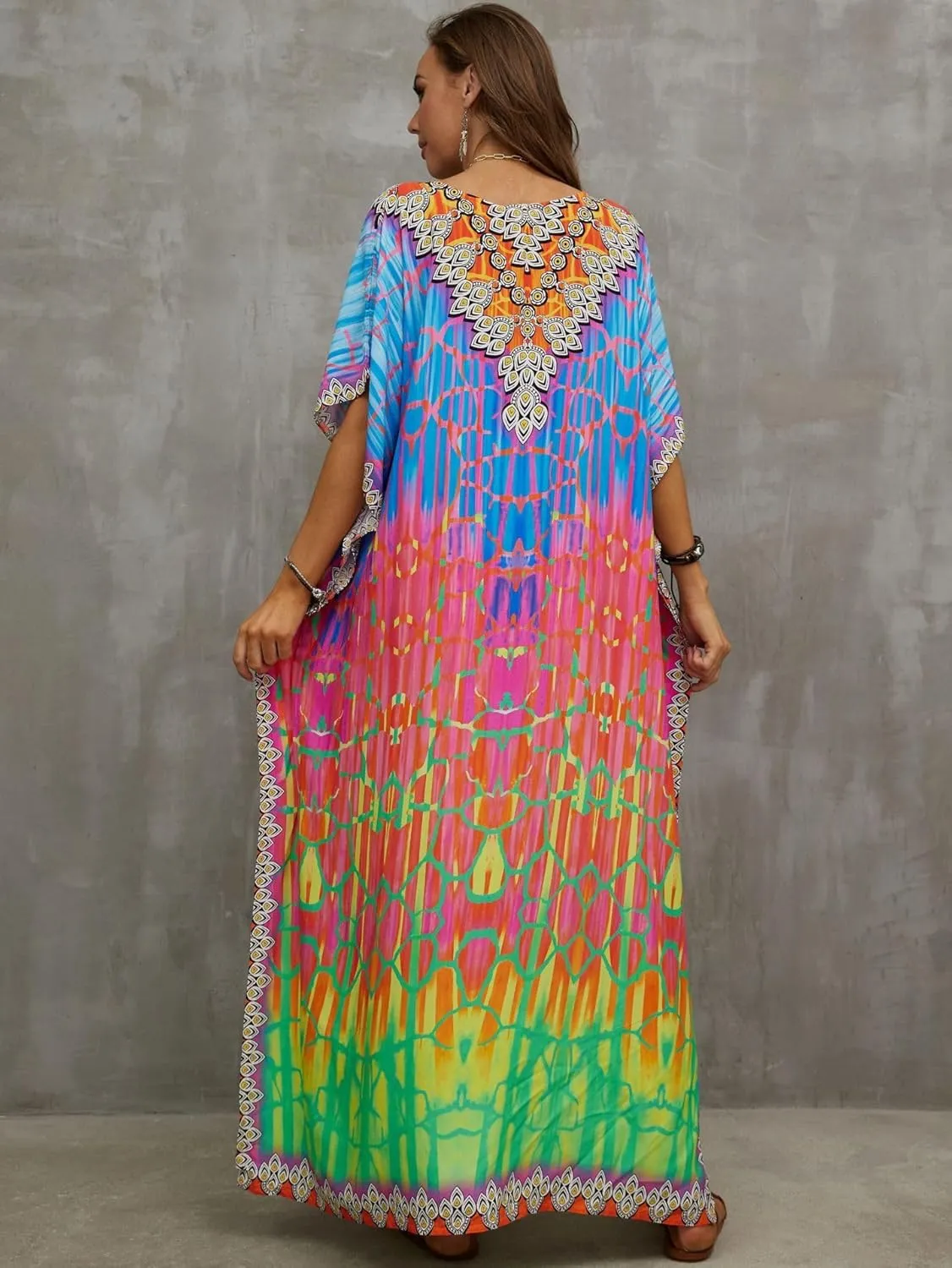 Kaftan Dresses for Women Plus Size Bathing Suit Cover up Caftan Maxi Beach Dresses