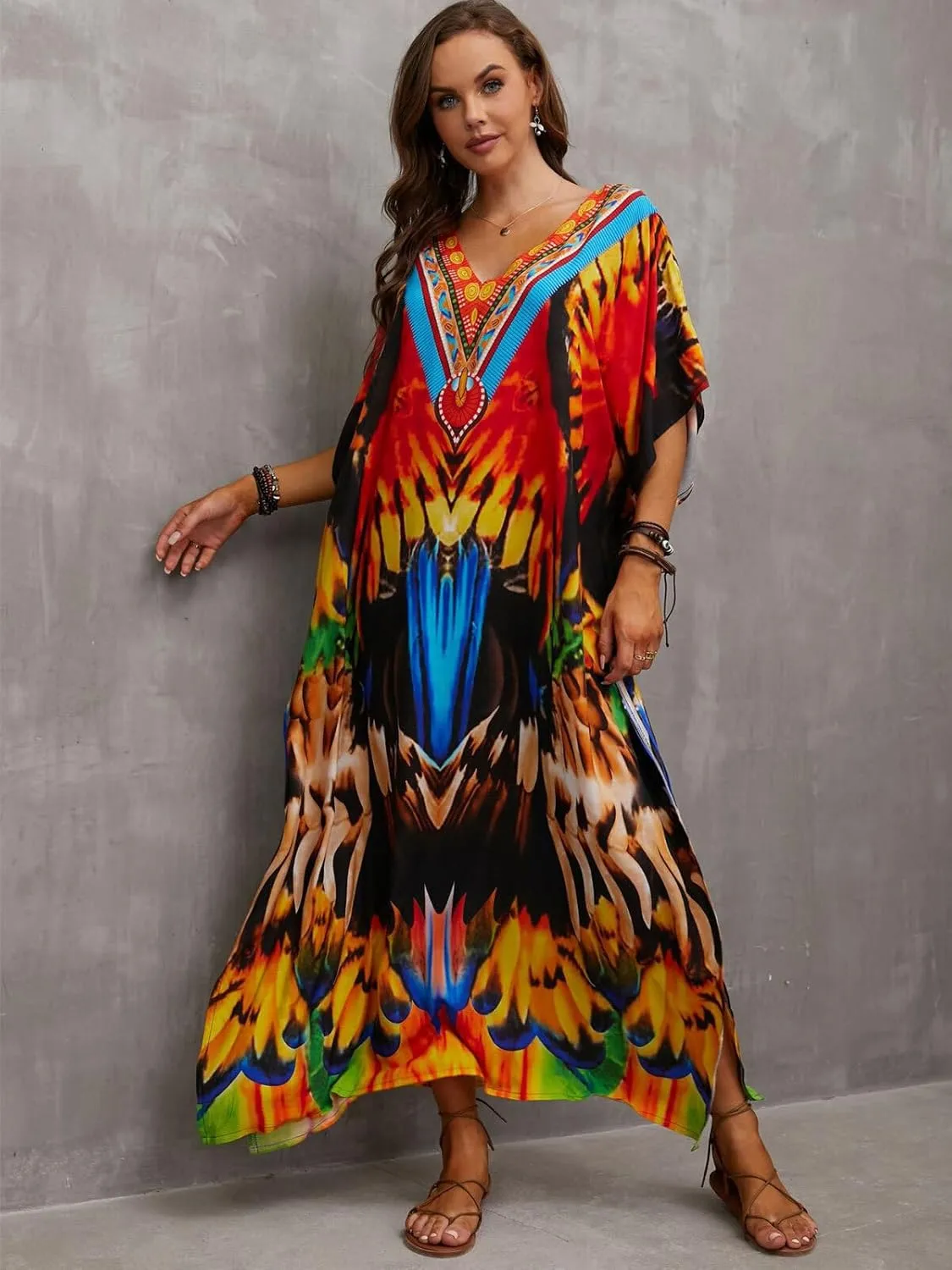 Kaftan Dresses for Women Plus Size Bathing Suit Cover up Caftan Maxi Beach Dresses