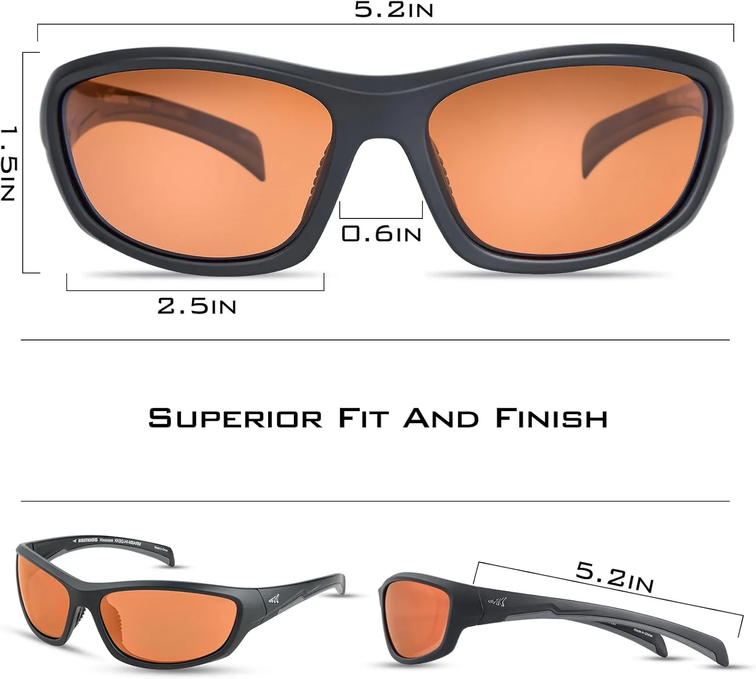 KastKing Hiwassee Polarized Sport Sunglasses for Men and Women, Wrap Sunglasses for Fishing Cycling and Running,UV Protection