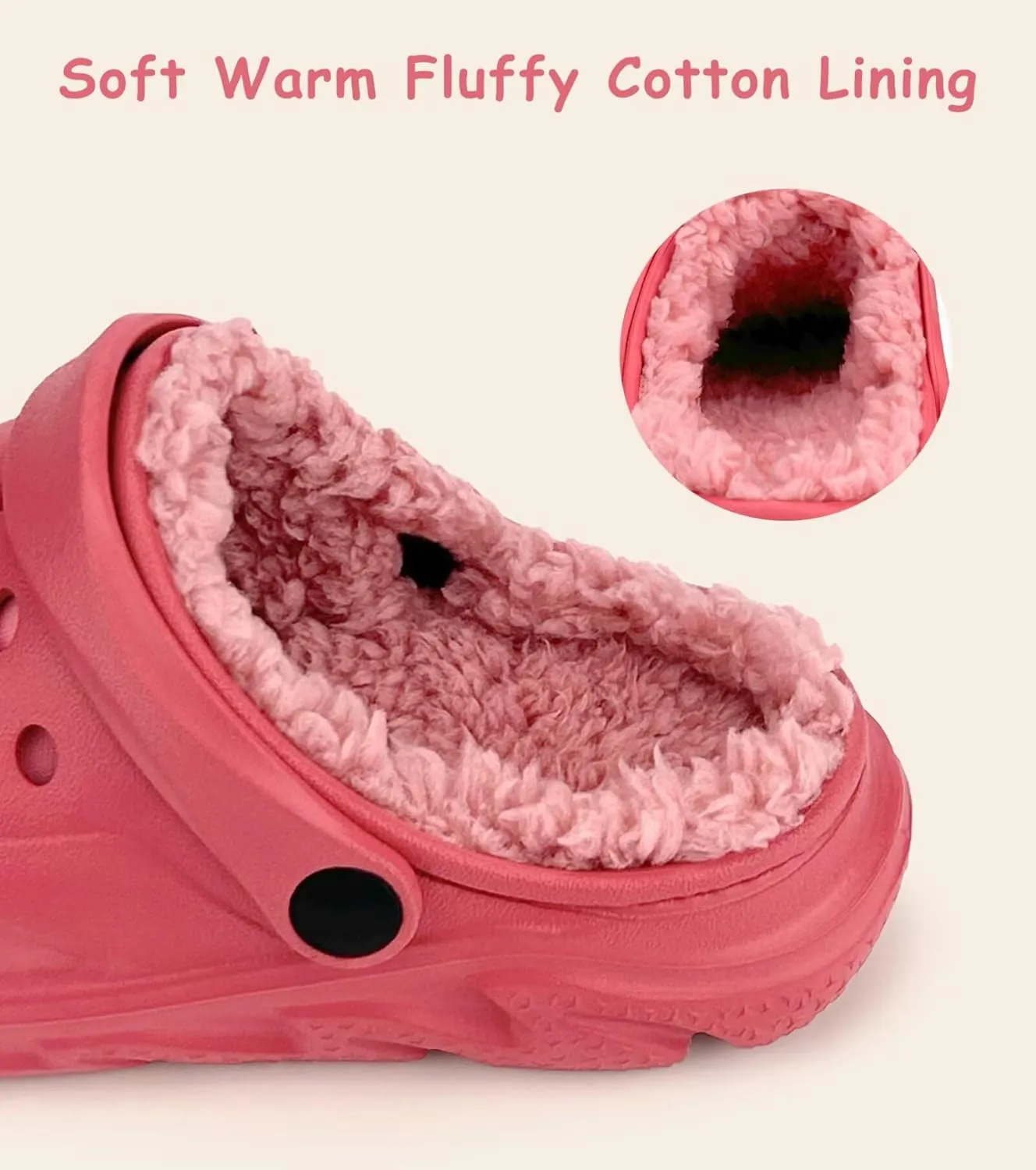 Kids Fur Lined Clog Slip On Winter Slipper for Boys Girls