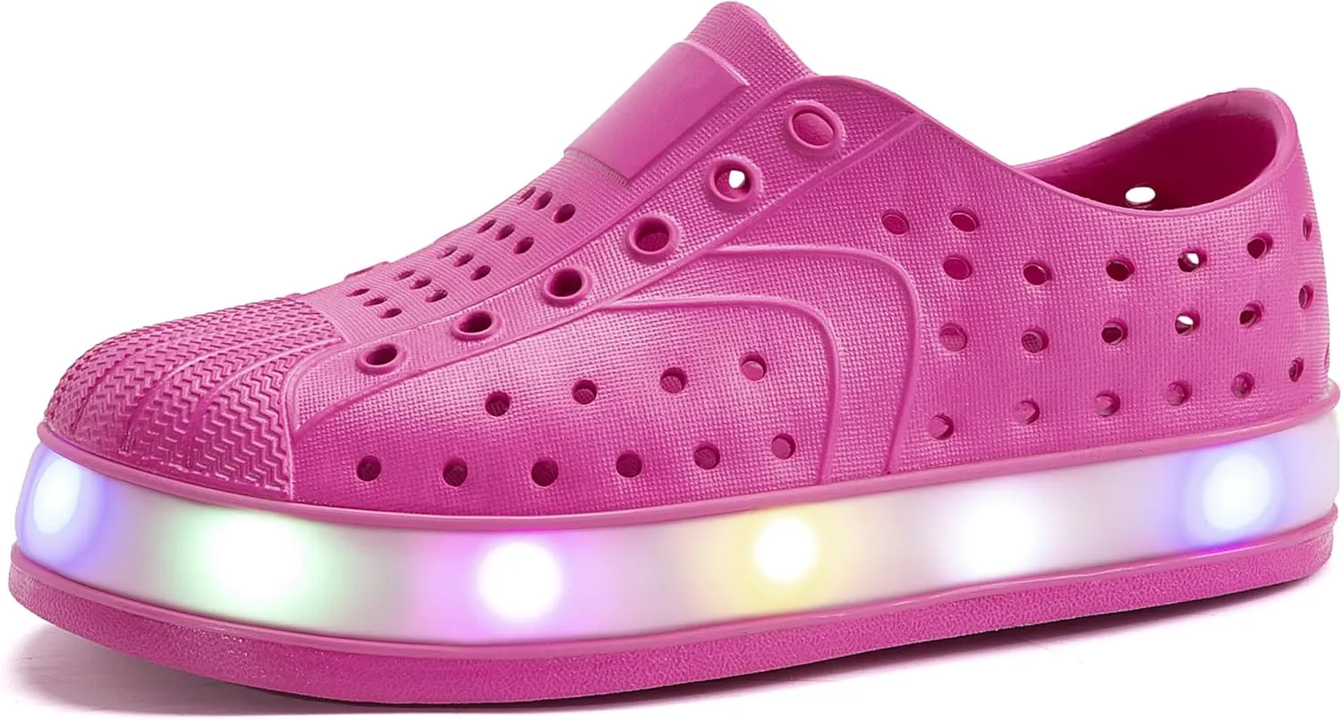 Kids Water Shoes,Toddler Slip-On Shoes,Waterproof Light Up Shoes for Boys and Girls,Lightweight Non-Slip Quick Dry Beach Sandals