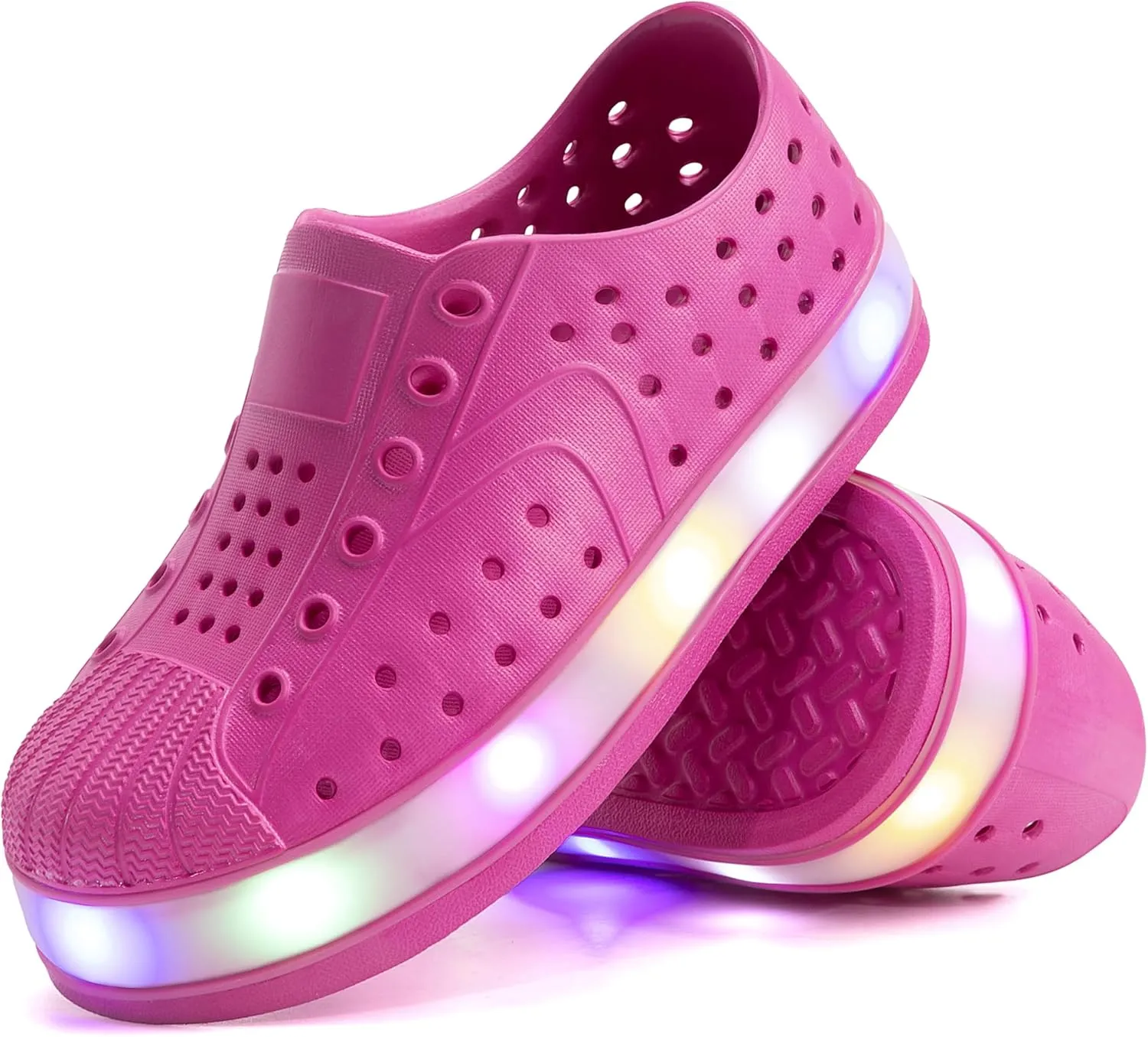Kids Water Shoes,Toddler Slip-On Shoes,Waterproof Light Up Shoes for Boys and Girls,Lightweight Non-Slip Quick Dry Beach Sandals