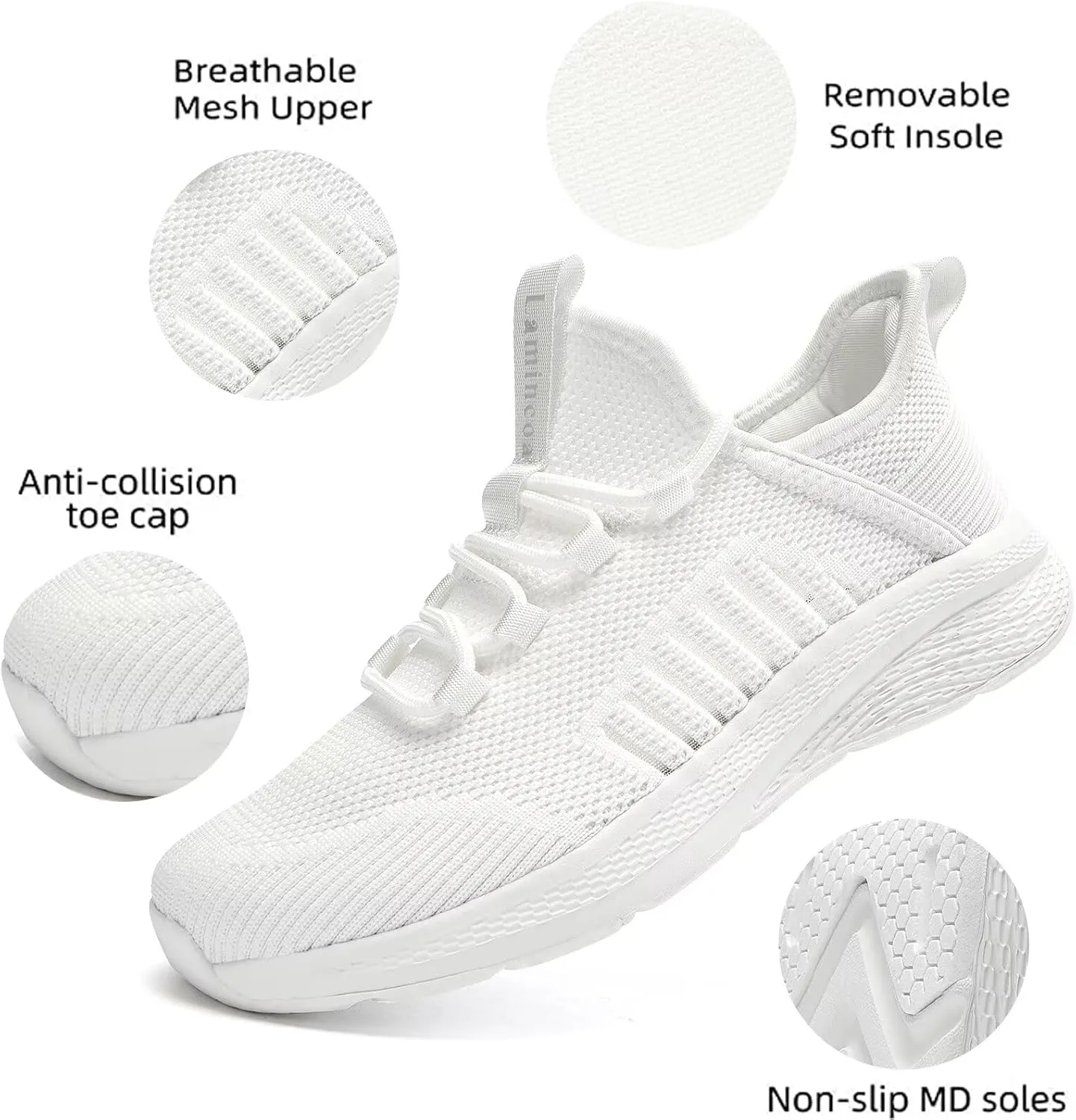 Lamincoa Women Slip on Walking Sneakers Non Slip Running Shoes Lightweight Sport Gym Casual Shoes Workout Tennis Sneakers for Women