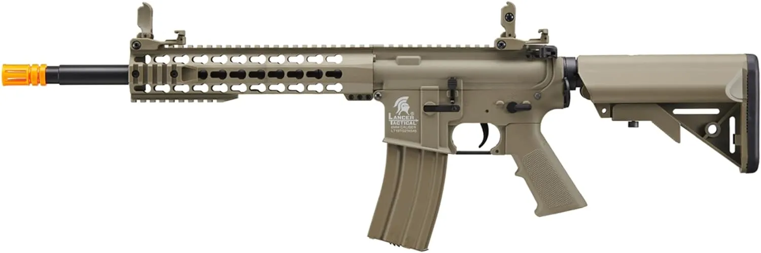 Lancer Tactical Gen 2 LT-19 Airsoft M4 Carbine 10" Electric Full/Semi-Auto Airsoft AEG Rifle, Included 6mm 0.20g BBS, Charger, and Battery