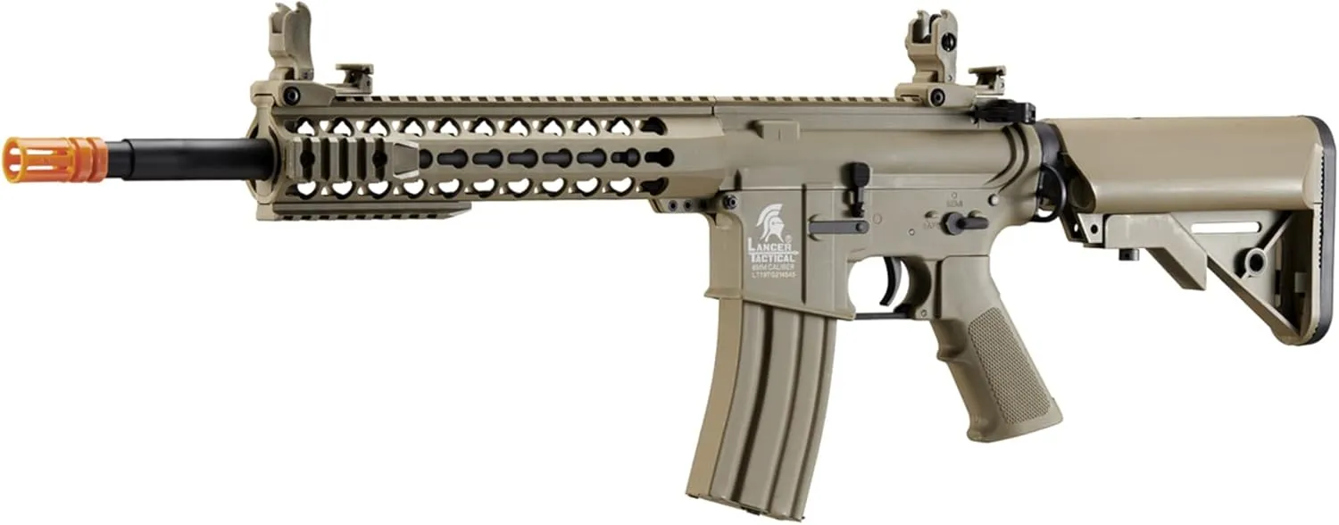 Lancer Tactical Gen 2 LT-19 Airsoft M4 Carbine 10" Electric Full/Semi-Auto Airsoft AEG Rifle, Included 6mm 0.20g BBS, Charger, and Battery
