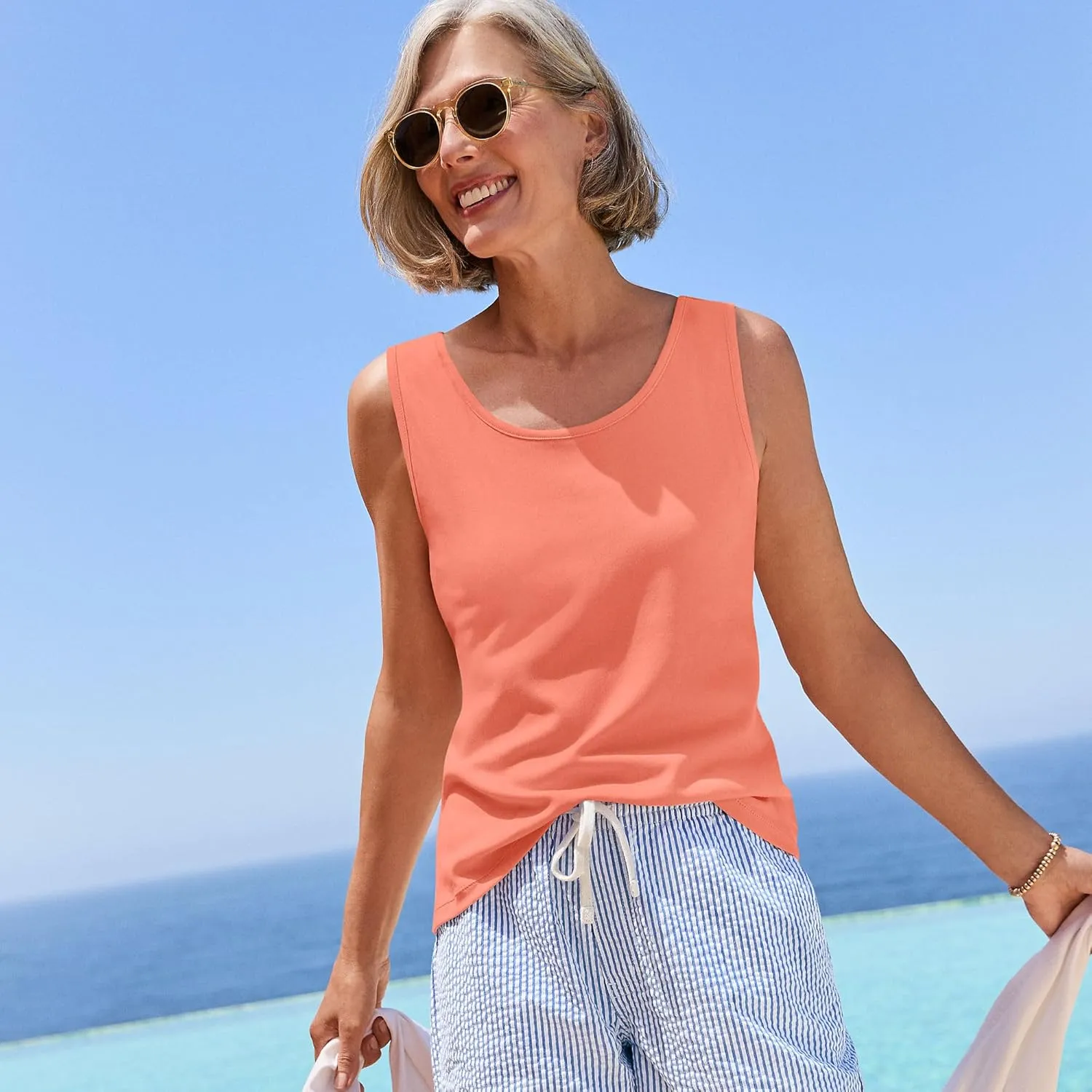 Lands' End Women's Cotton Tank Top