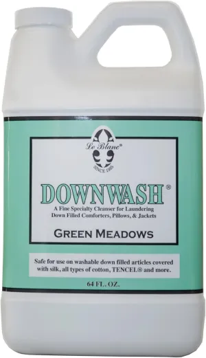 Le Blanc® Green Meadows Downwash® – Luxury Laundry Cleanser for Down-Filled Bedding and Apparel- 64 oz. (1 pack)