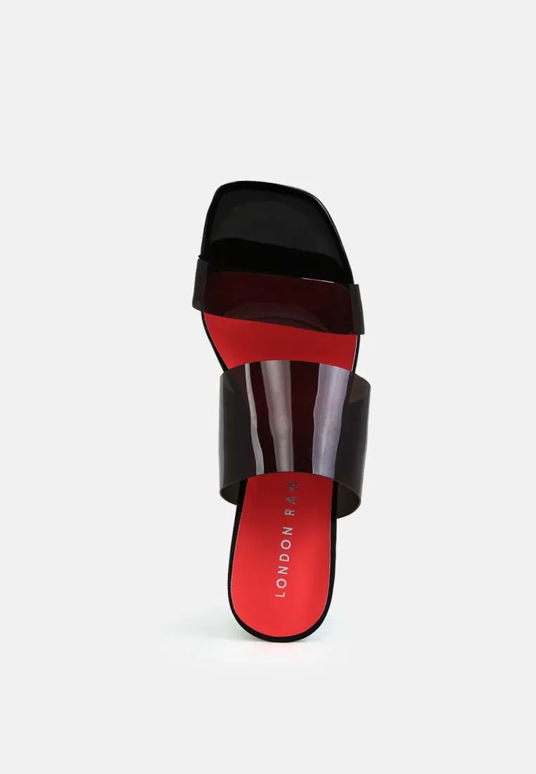 libby clear strap squared toe sandals