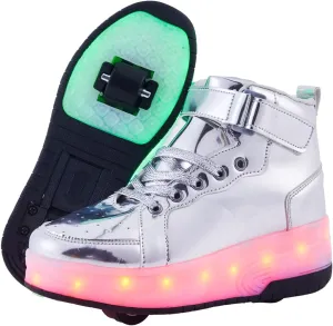 Light Up Shoes LED Roller Skate Shoes Wheels Boys Girls Sneakers Outdoor Slip On Kids Sneakers for Children Kids Gift