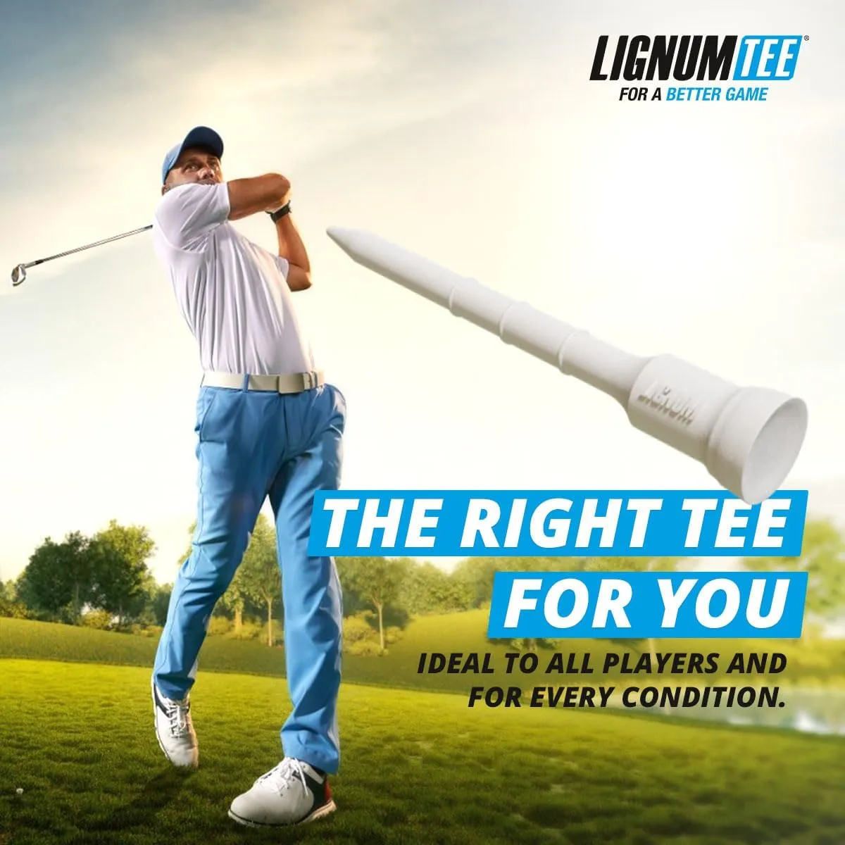LIGNUM Unbreakable Microwood Golf Tees 50x More Durable/Adjustable Golf Tee/Innovative Wood Fibre and Natural Adhesives/Golf Tee, Golf Tees, Tees Golf, Golf Ball Tees, Pack of 5