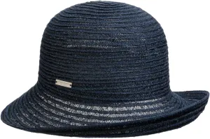 Lisetta Hemp Hat with Upward Brim Women Navy One Size