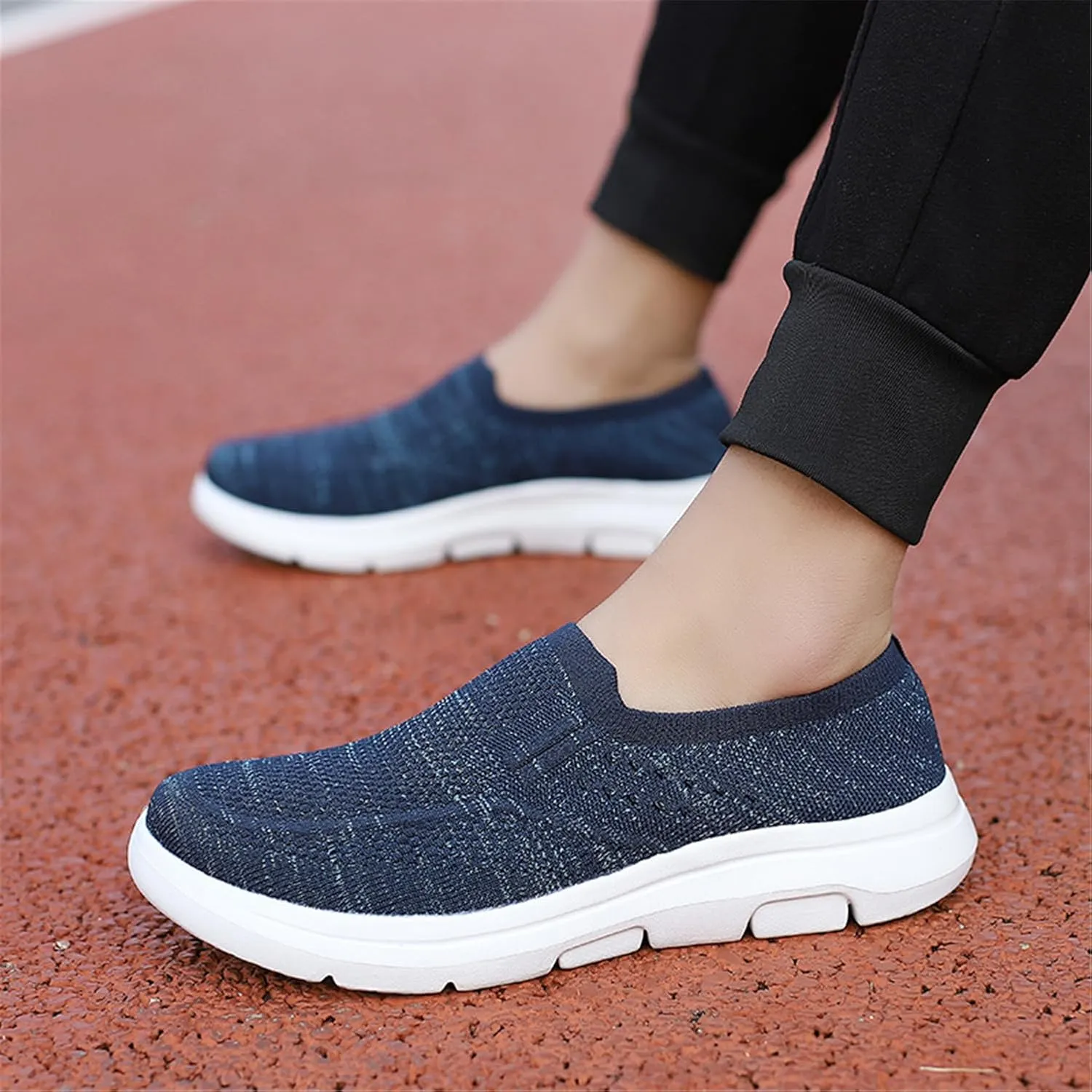 LLTMALL Women's Men's Slip on Knit Driving Loafers Sneakers Breathable Mesh Work Walking Shoes