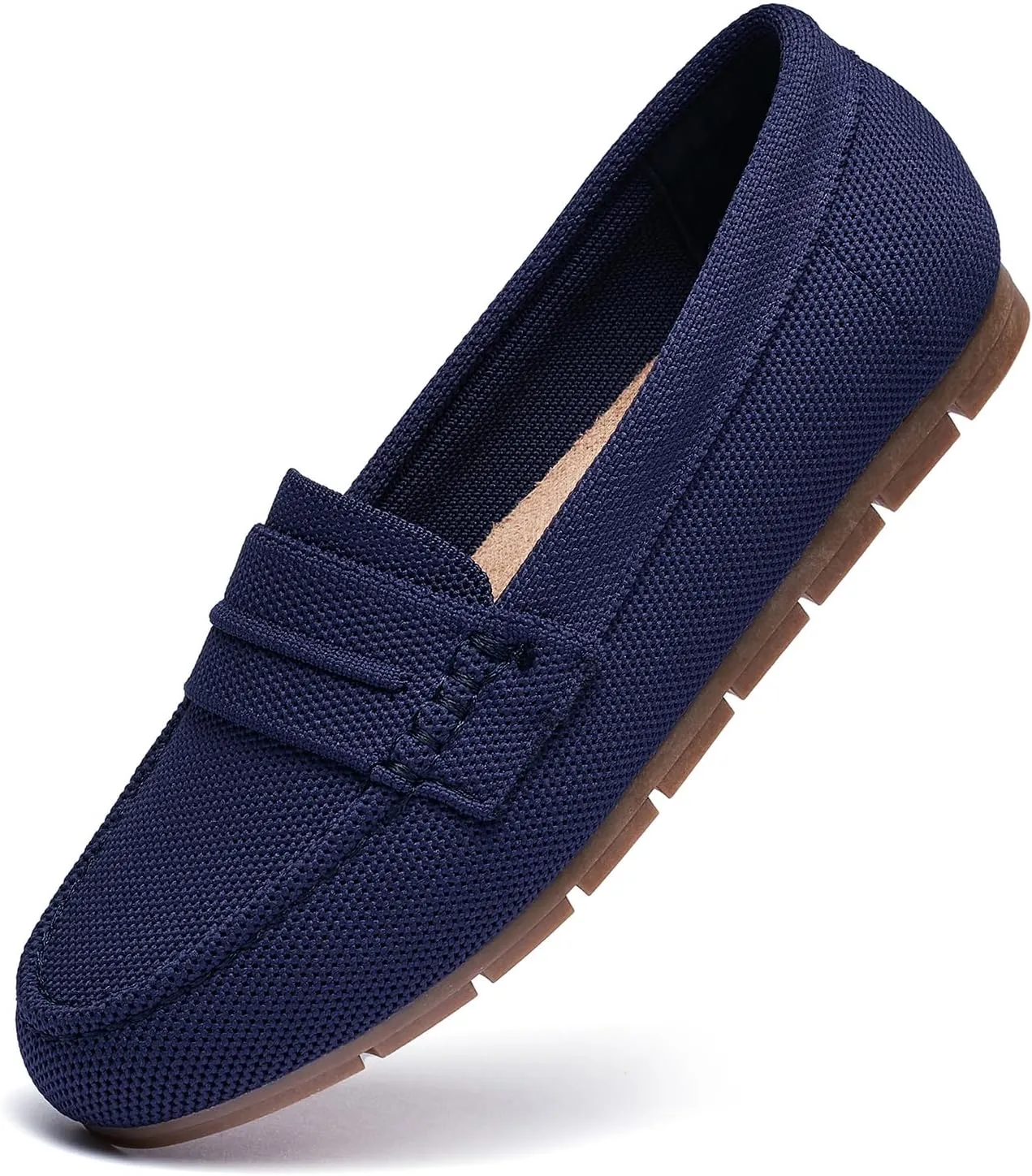 Loafers for Women Comfortable Dressy Casual Work Flats Lightweight & Breathable Slip On Walking Shoes Knit