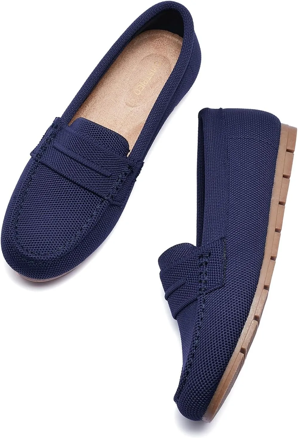 Loafers for Women Comfortable Dressy Casual Work Flats Lightweight & Breathable Slip On Walking Shoes Knit