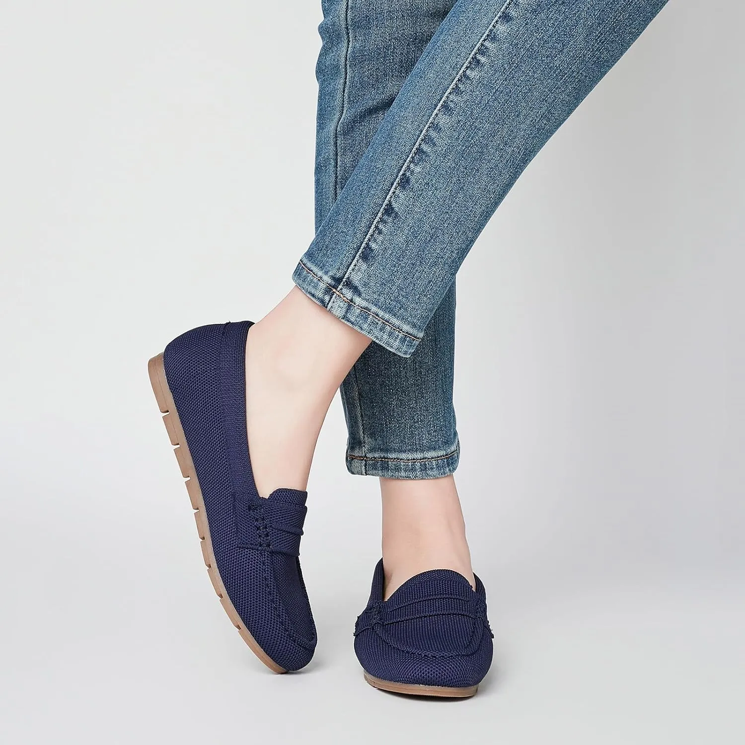 Loafers for Women Comfortable Dressy Casual Work Flats Lightweight & Breathable Slip On Walking Shoes Knit