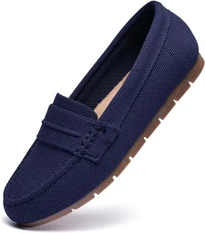 Loafers for Women Comfortable Dressy Casual Work Flats Lightweight & Breathable Slip On Walking Shoes Knit