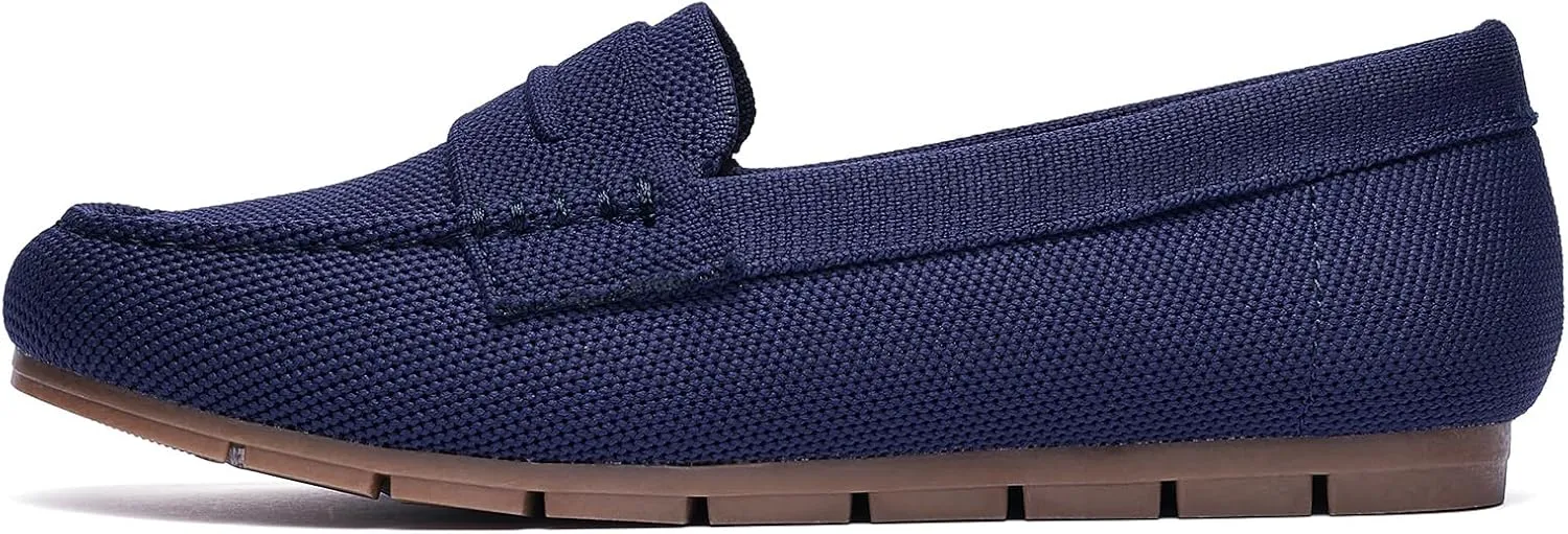 Loafers for Women Comfortable Dressy Casual Work Flats Lightweight & Breathable Slip On Walking Shoes Knit