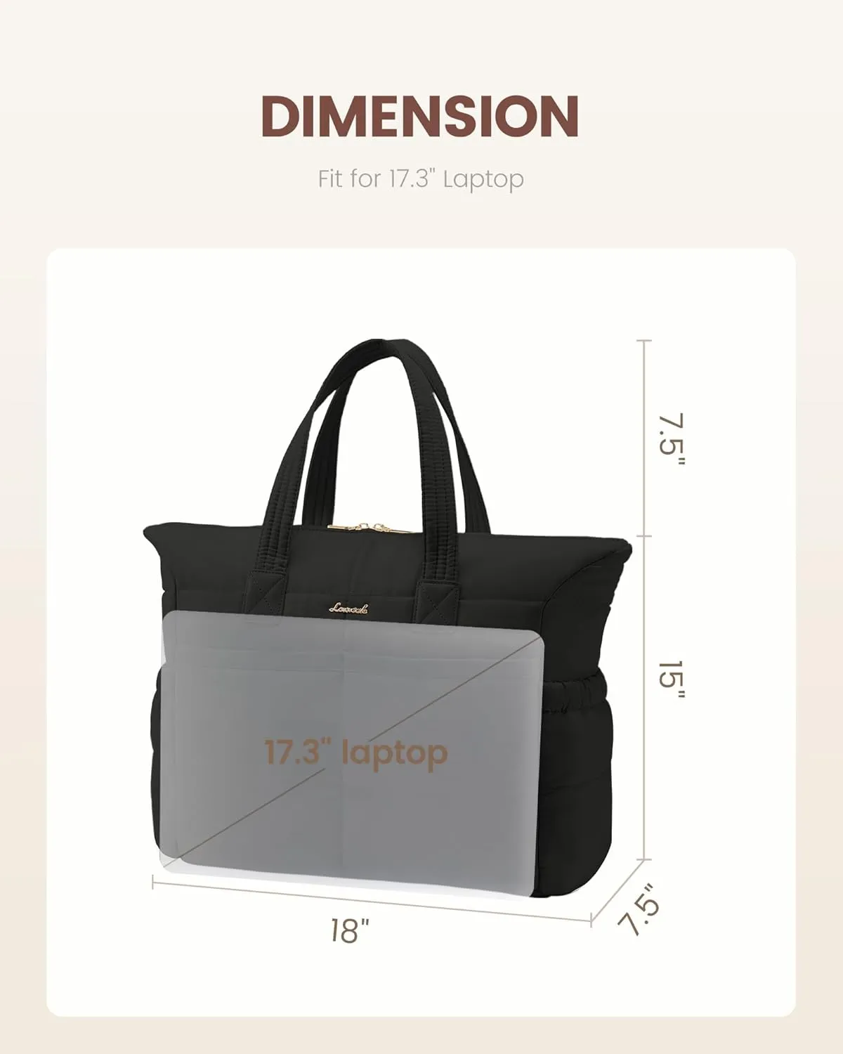 LOVEVOOK Tote Bag for Women,Light Puffer Tote Bag with Multi-pockets,Stylish Carry on Laptop Bags for Daily,Travel,Work,Gym