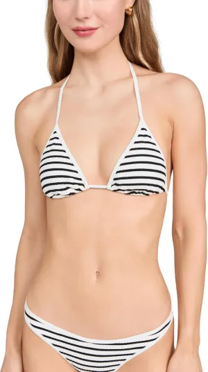 L*Space Aspen Bikini Top for Women, Triangle Bathing Suit Top Featuring Adjustable Straps and Color Blocking, Sail Along Stripe, XS