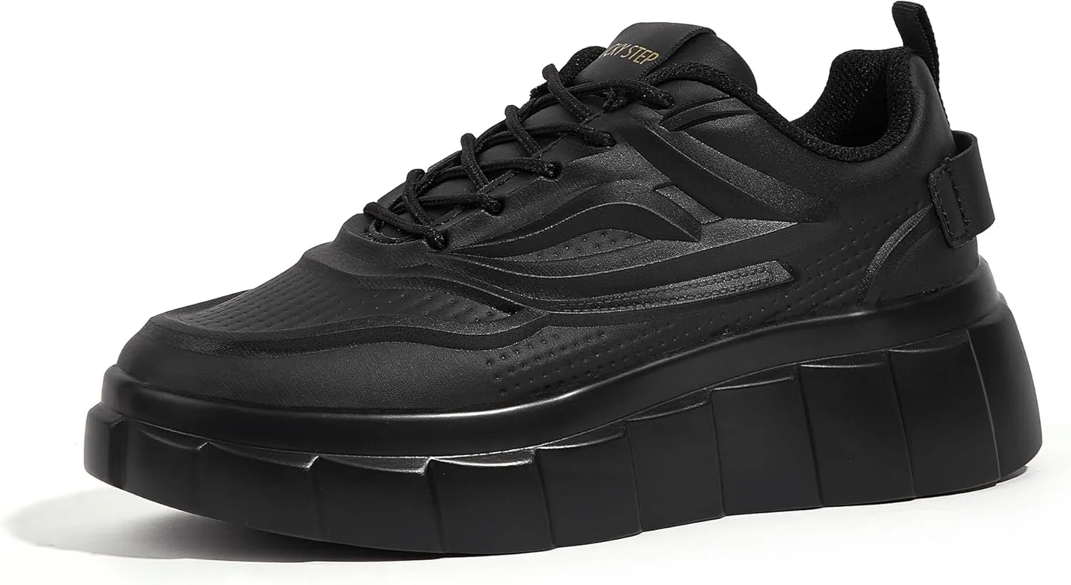 LUCKY STEP Women's Platform Fashion Sneakers Classic Tennis Faux Leather Low Top Casual Walking Shoes
