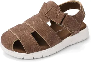 Luffymomo Boys Girls Sandals Closed Toe Lightweight Shoes Adjustable Beach Summer Sandal for Toddler Kids