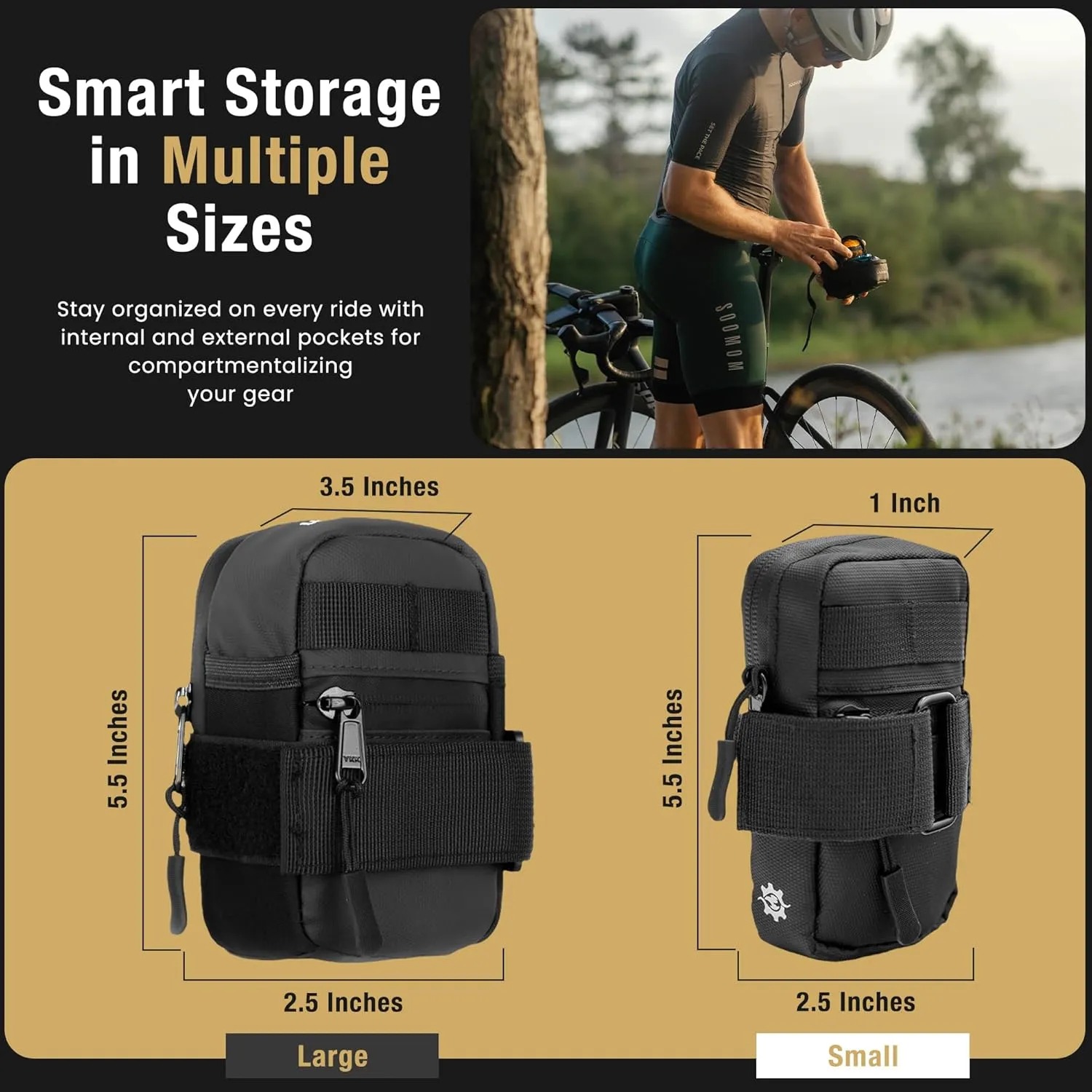 Lumiere & Co. Road Bike Saddle Bag, Bike Bag, Mountain Bike Saddle Bag, Small Bike Seat Bags, Bike Under Seat Bag, Bicycle accessories, Bike Bags, Bike Seat Bag,