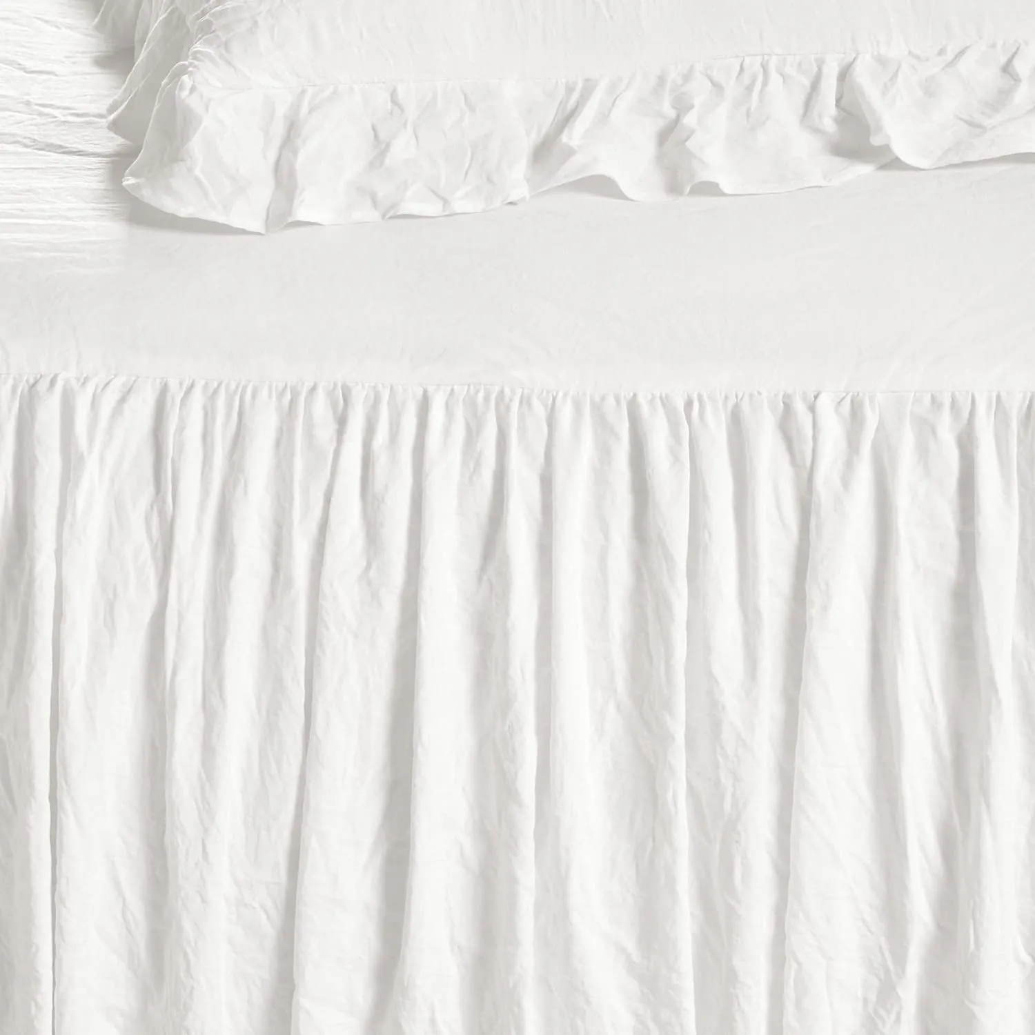 Lush Decor Ruffle Skirt Daybed Cover 5 Piece Set 39" W x 75" L, White -White Bedding Set - Daybed Comforter Set - Ruffled Bedding - Coquette Decor