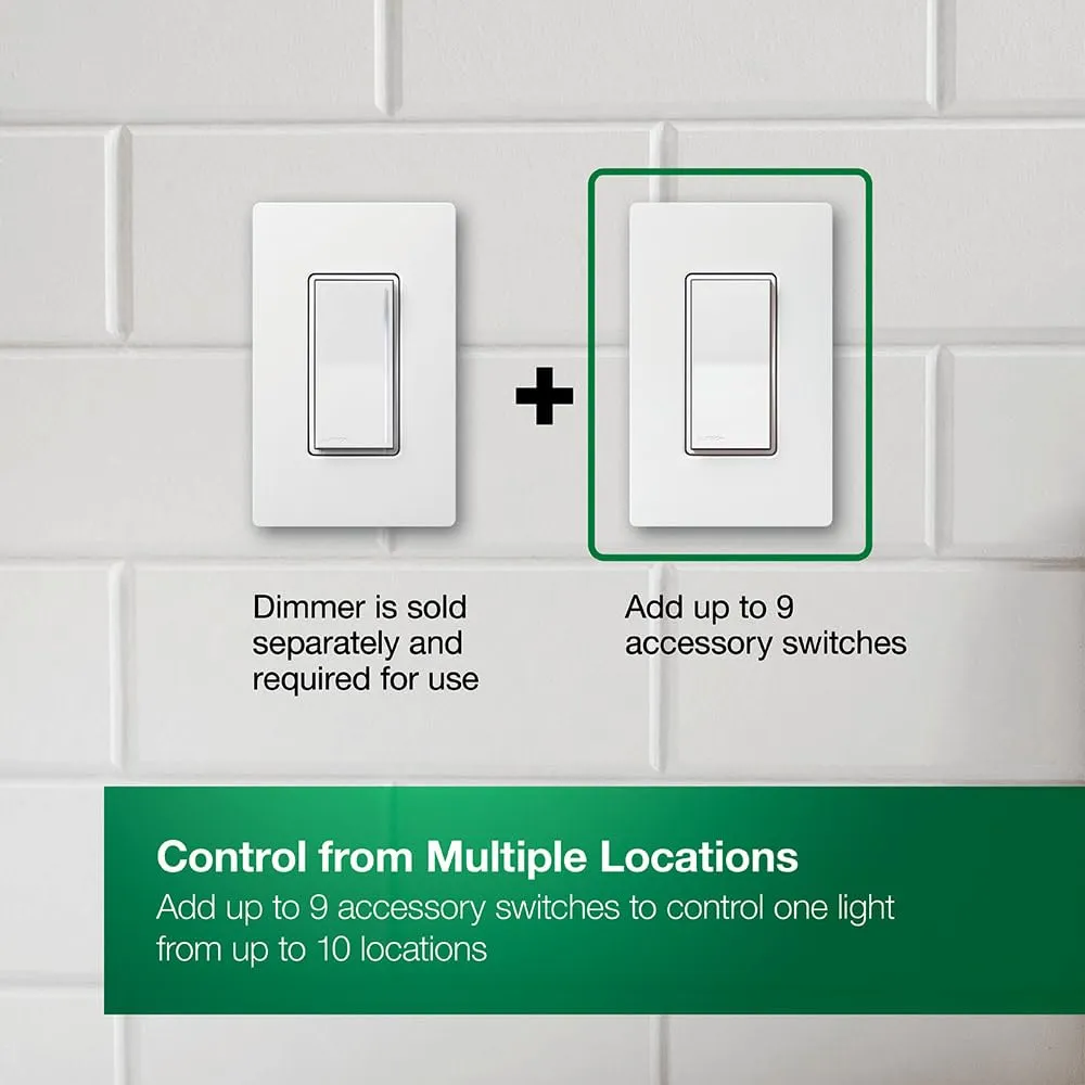 Lutron Sunnata On/Off Accessory Switch, only for use with Sunnata LED  Dimmers, ST-AS-IV, Ivory