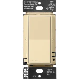 Lutron Sunnata On/Off Accessory Switch, only for use with Sunnata LED  Dimmers, ST-AS-IV, Ivory