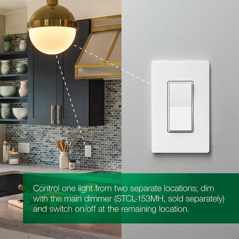 Lutron Sunnata On/Off Accessory Switch, only for use with Sunnata LED  Dimmers, ST-AS-IV, Ivory