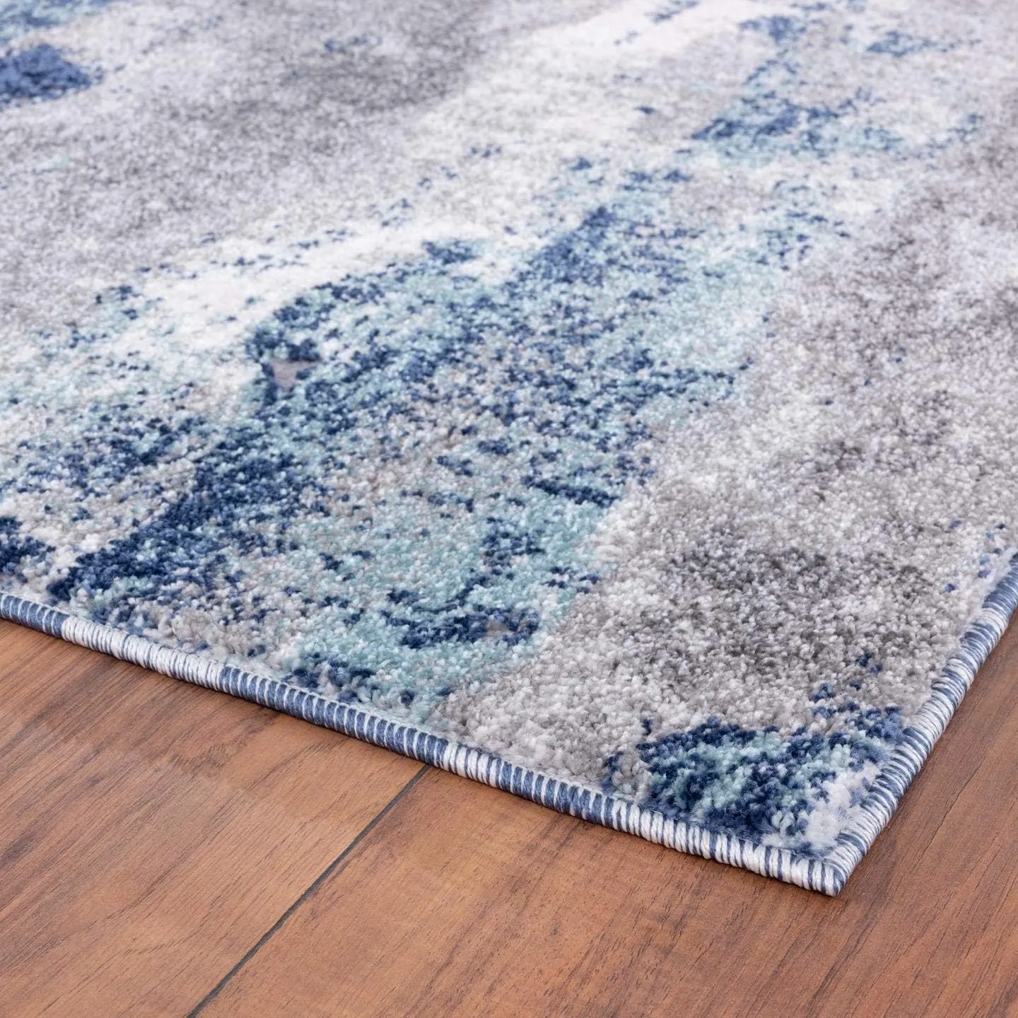 LUXE WEAVERS Euston Collection D.Blue-L.Blue 8x10 Modern Abstract Area Rug